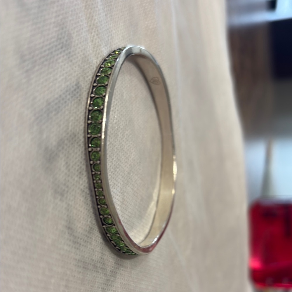 Light Hearted Crystal Bangle- Peridot